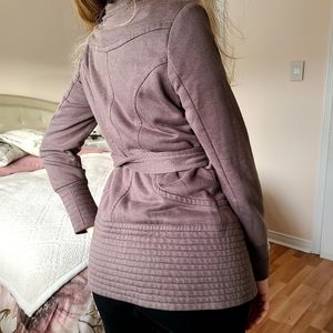 Forever 21 Faded Purple Grey Button Light Coat with Belt